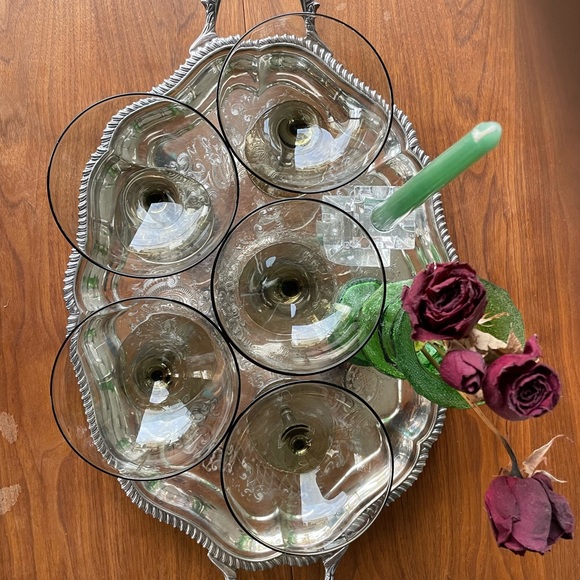 5 smoked glass champagne coupe, mid century barware, champagne glasses, MCM Gift - Picture 10 of 12